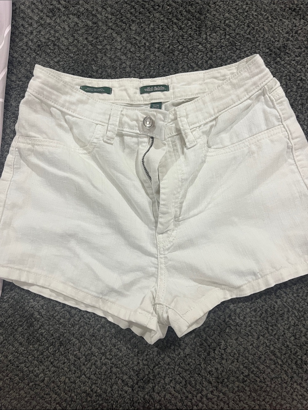 wild fable White High Waist Denim Shorts